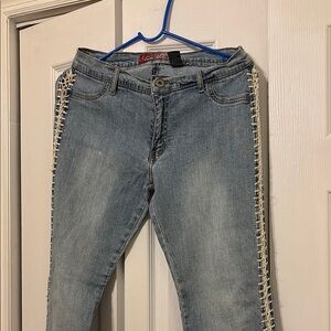 LAZER JEANS Blue Jeans with CROCHET SIDES